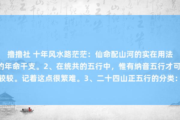 撸撸社 十年风水路茫茫：仙命配山河的实在用法1、仙命，指死人